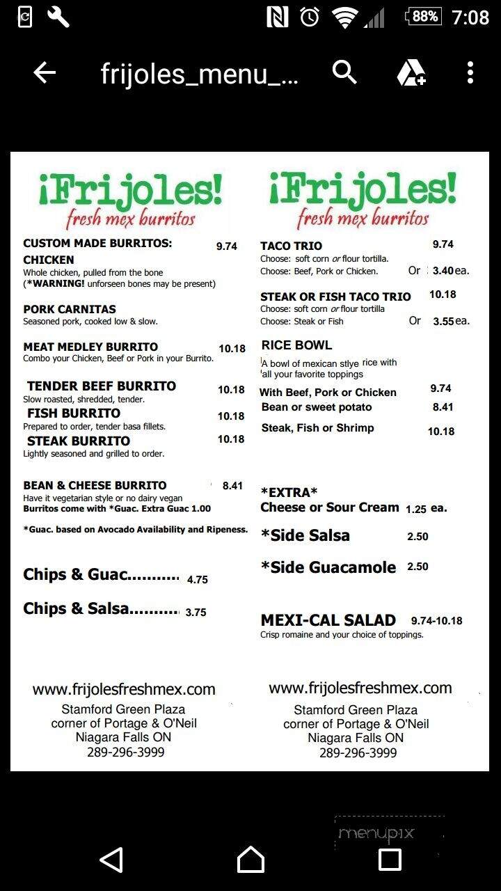 Frijoles Fresh Mex Burritos - Niagara Falls, ON