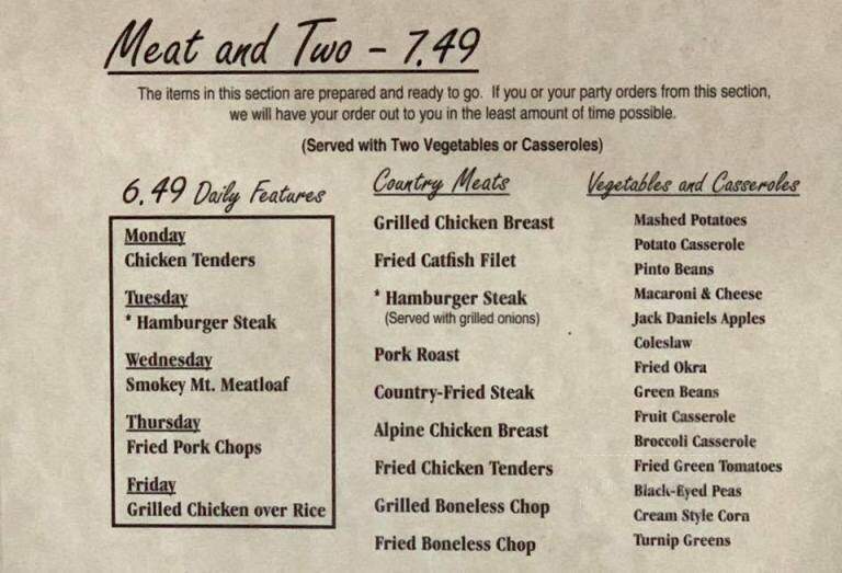 Brass Lantern Restaurant Order Ln - Lawrenceburg, TN menu_pic