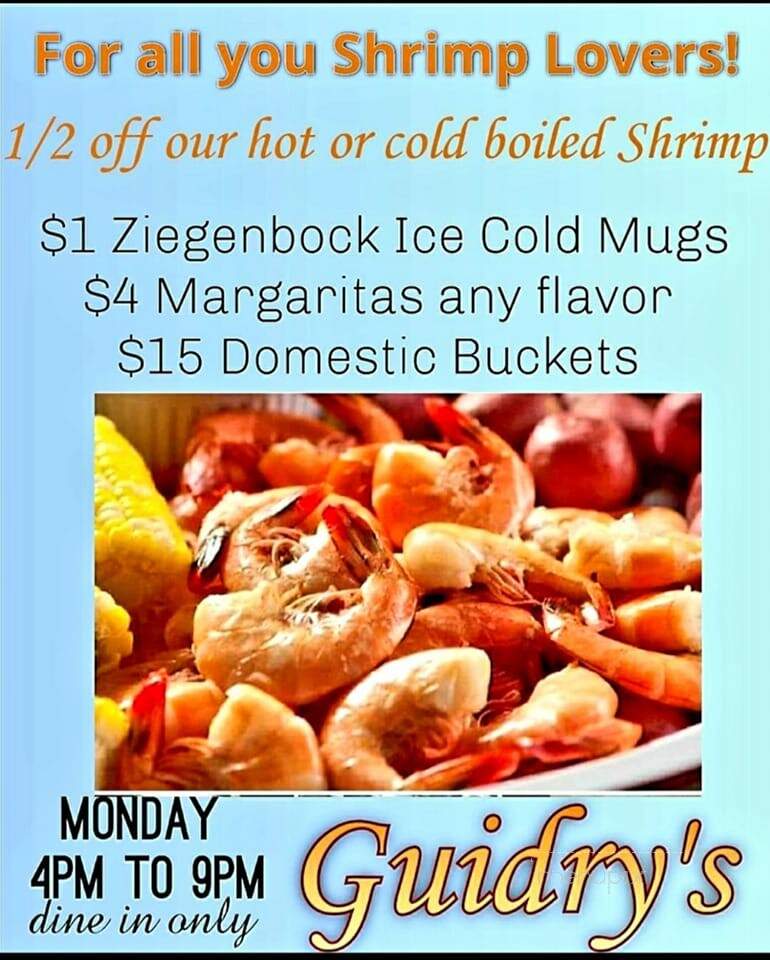 Guidry's Cruisin Cajun Crwfsh - Deer Park, TX menu_pic
