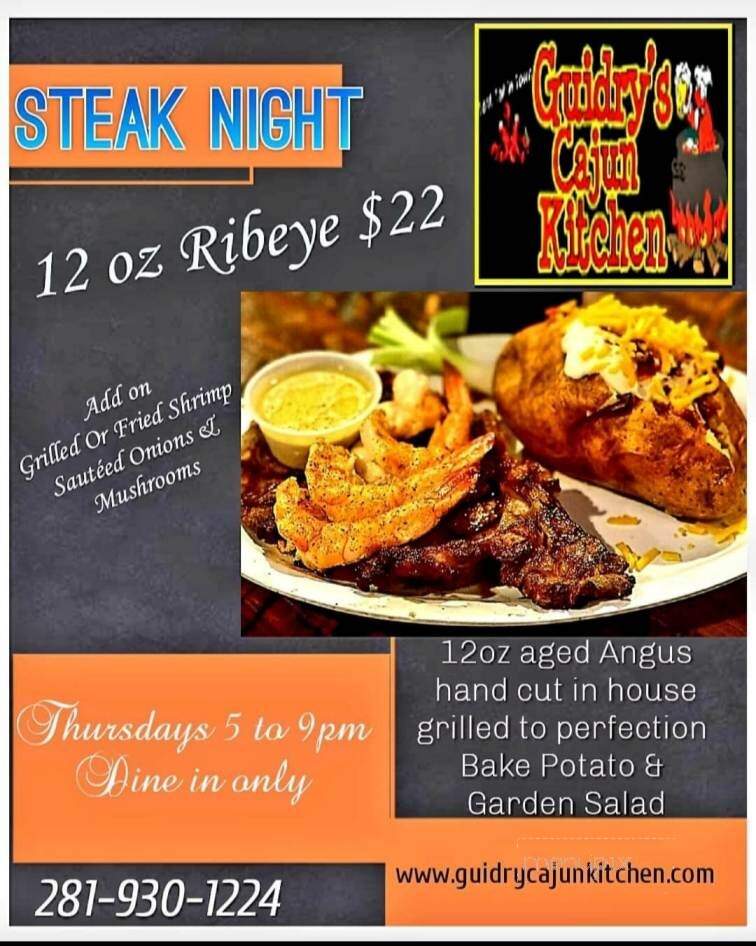 Guidry's Cruisin Cajun Crwfsh - Deer Park, TX menu_pic