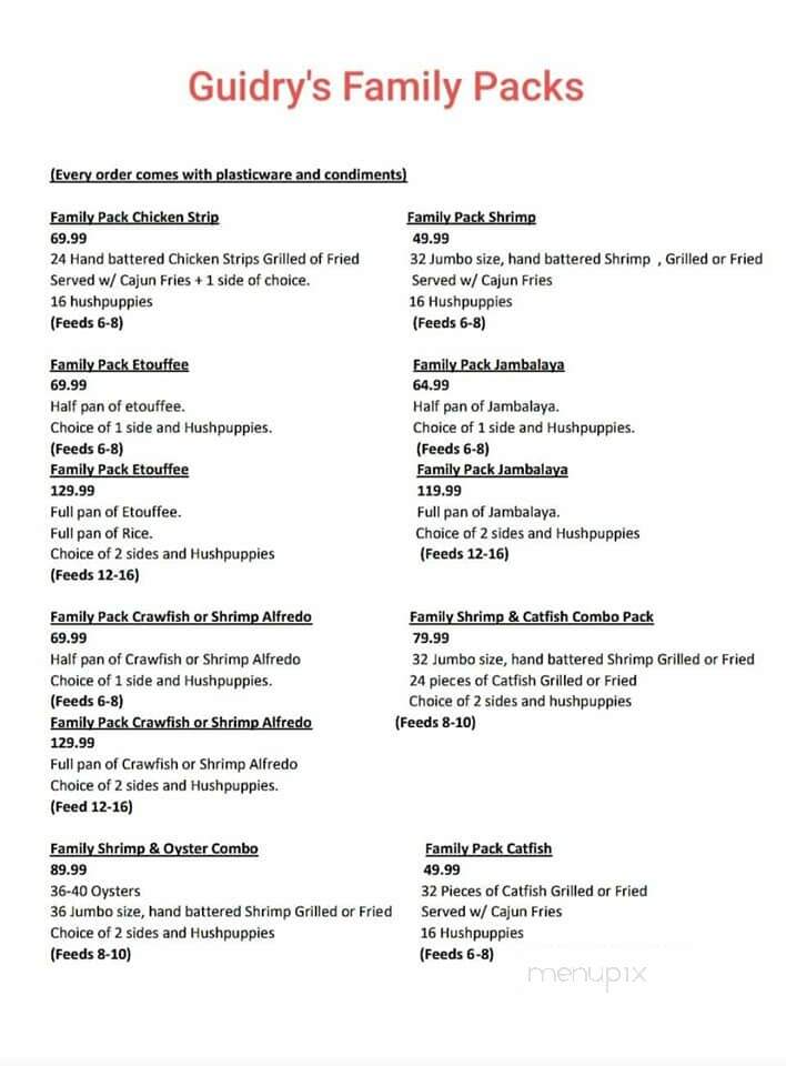 Guidry's Cruisin Cajun Crwfsh - Deer Park, TX menu_pic