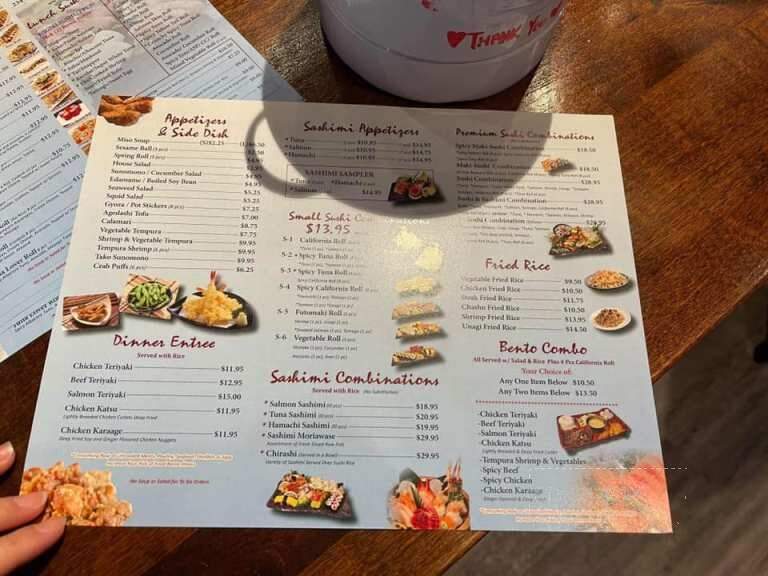 Sora clearance sushi menu