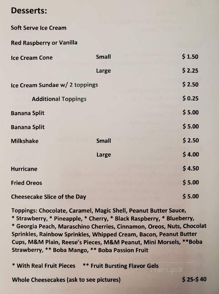 Jeffs Ultimate Grill - Belington, WV menu_pic