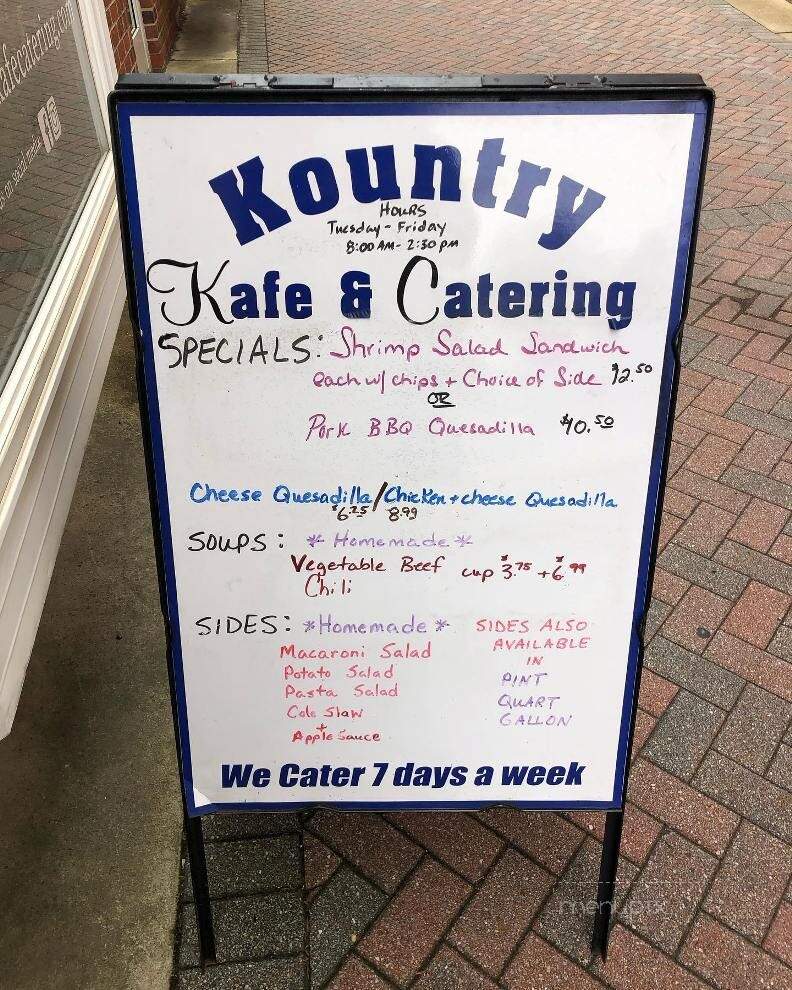 Kountry Kafe and Katering - Westminster, MD menu_pic