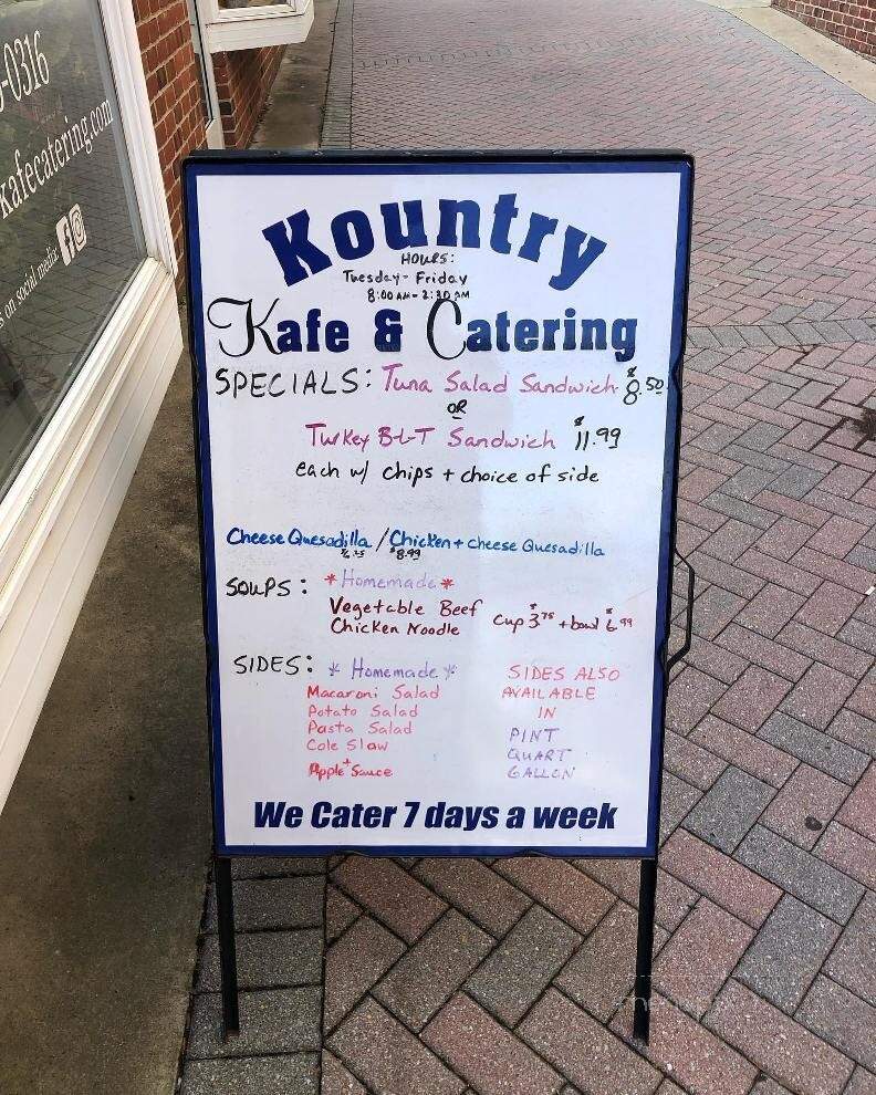 Kountry Kafe and Katering - Westminster, MD menu_pic