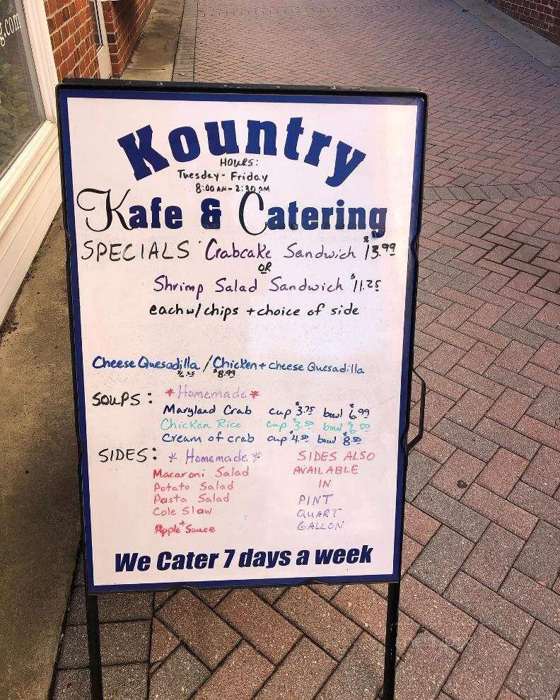Kountry Kafe and Katering - Westminster, MD menu_pic