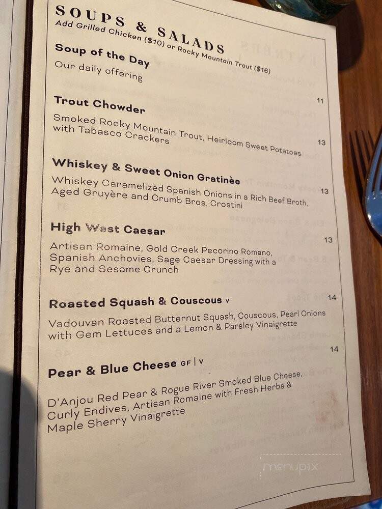 High West Distillery & Saloon - Park City, UT menu_pic