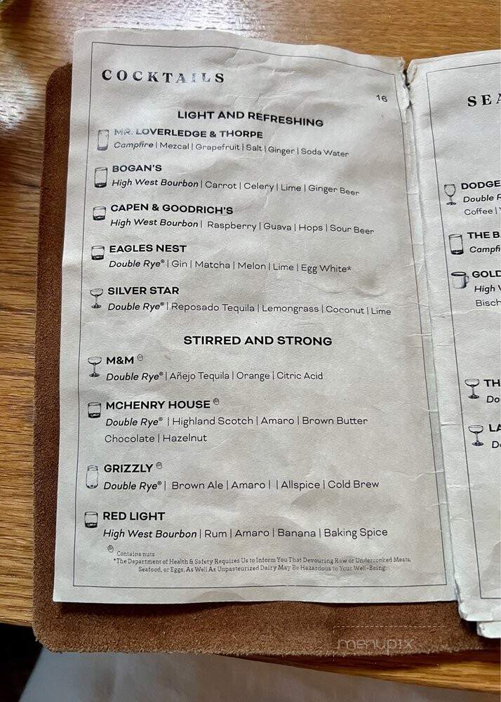 High West Distillery & Saloon - Park City, UT menu_pic