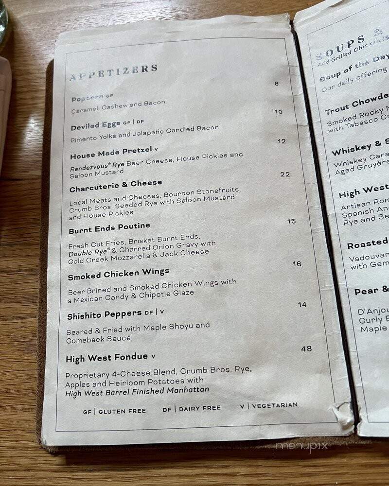 High West Distillery & Saloon - Park City, UT menu_pic