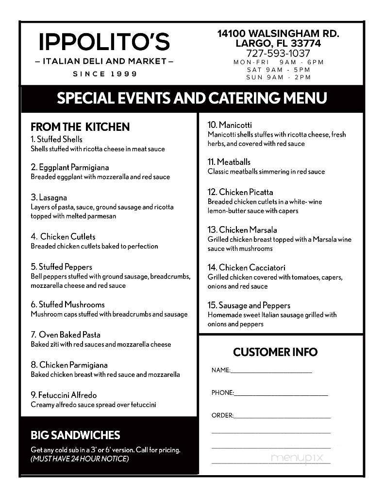 Ippolito Italian Deli - Largo, FL menu_pic