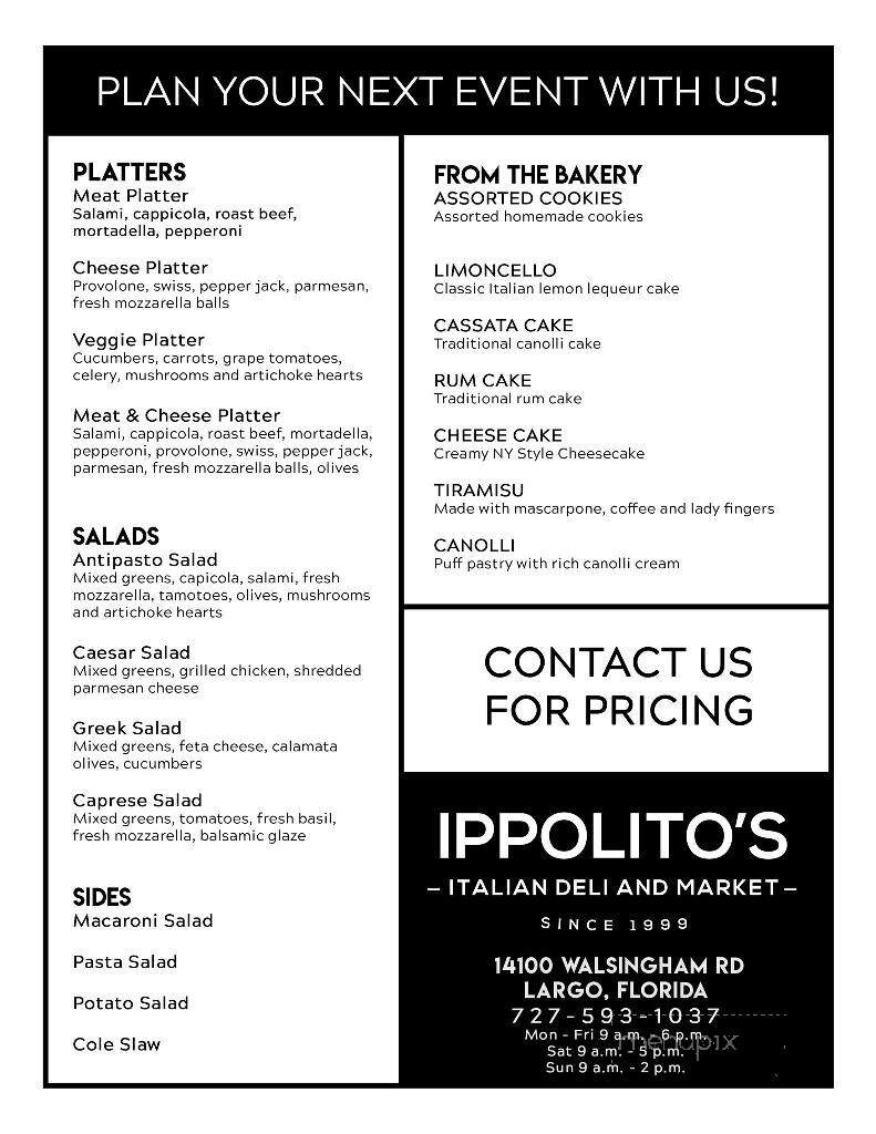 Ippolito Italian Deli - Largo, FL menu_pic