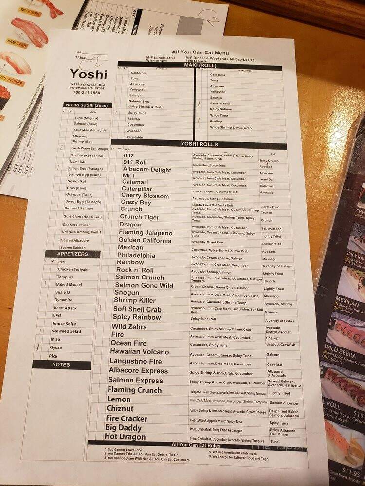 Yoshi Sushi - Victorville, CA