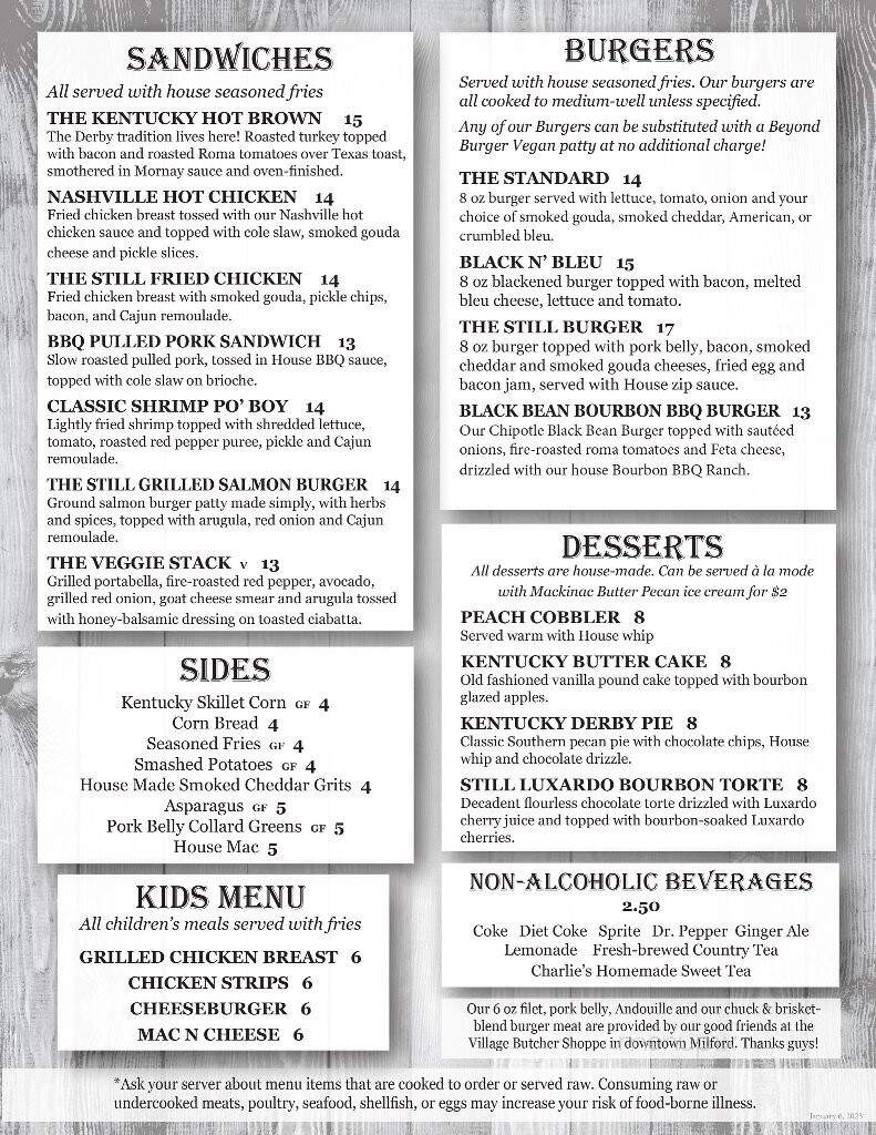 Charlies Still On Main - Milford, MI menu_pic