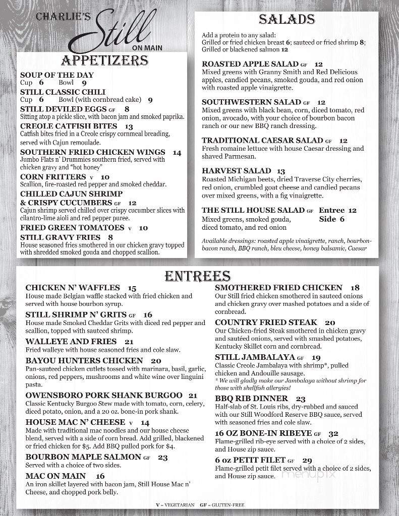 Charlies Still On Main - Milford, MI menu_pic