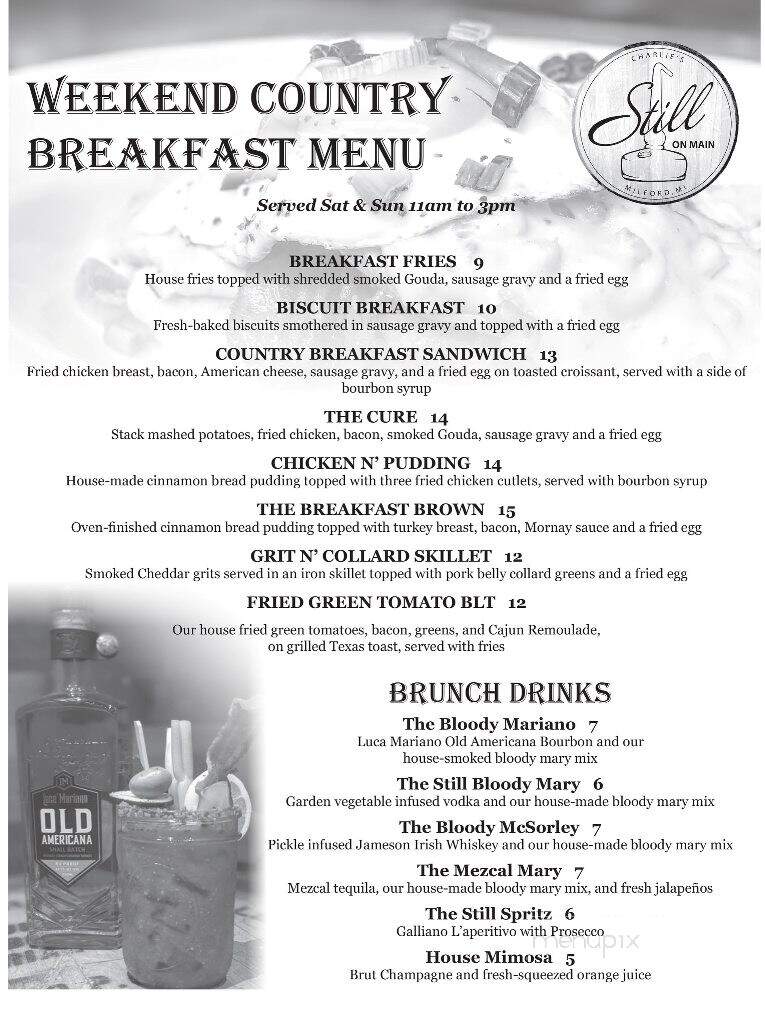 Charlies Still On Main - Milford, MI menu_pic