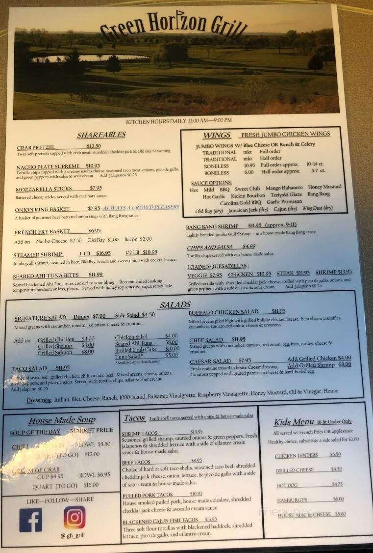 Green Horizon Grill - Abbottstown, PA menu_pic