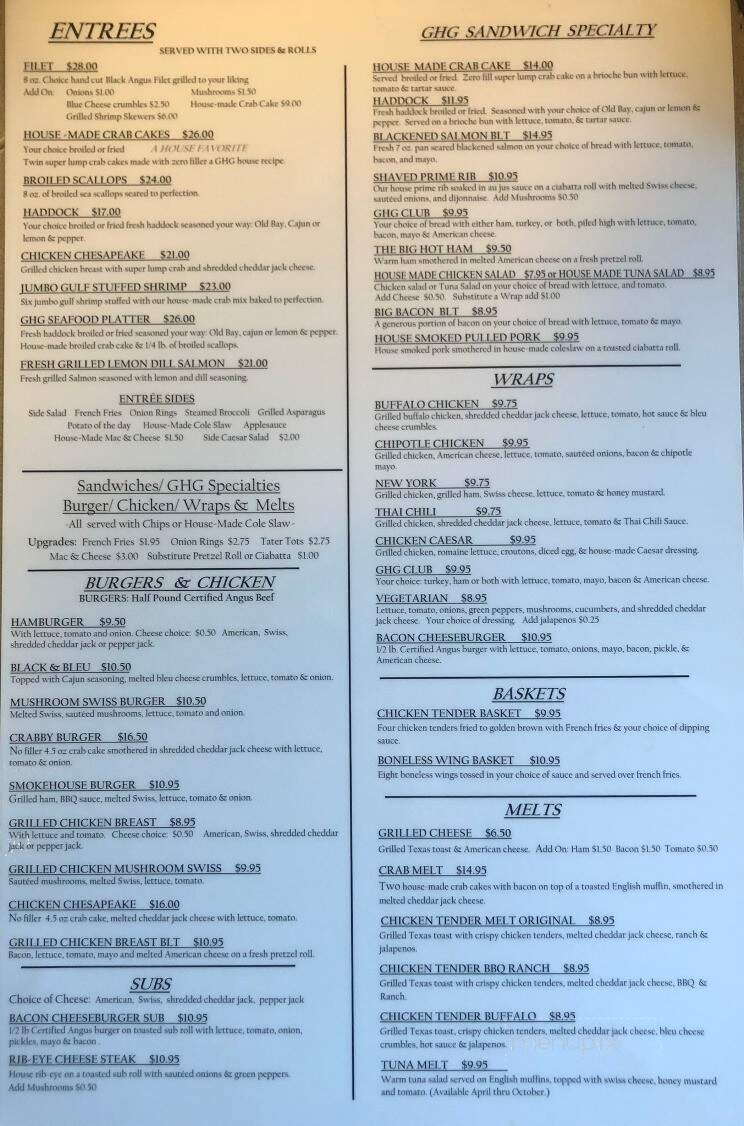 Green Horizon Grill - Abbottstown, PA menu_pic