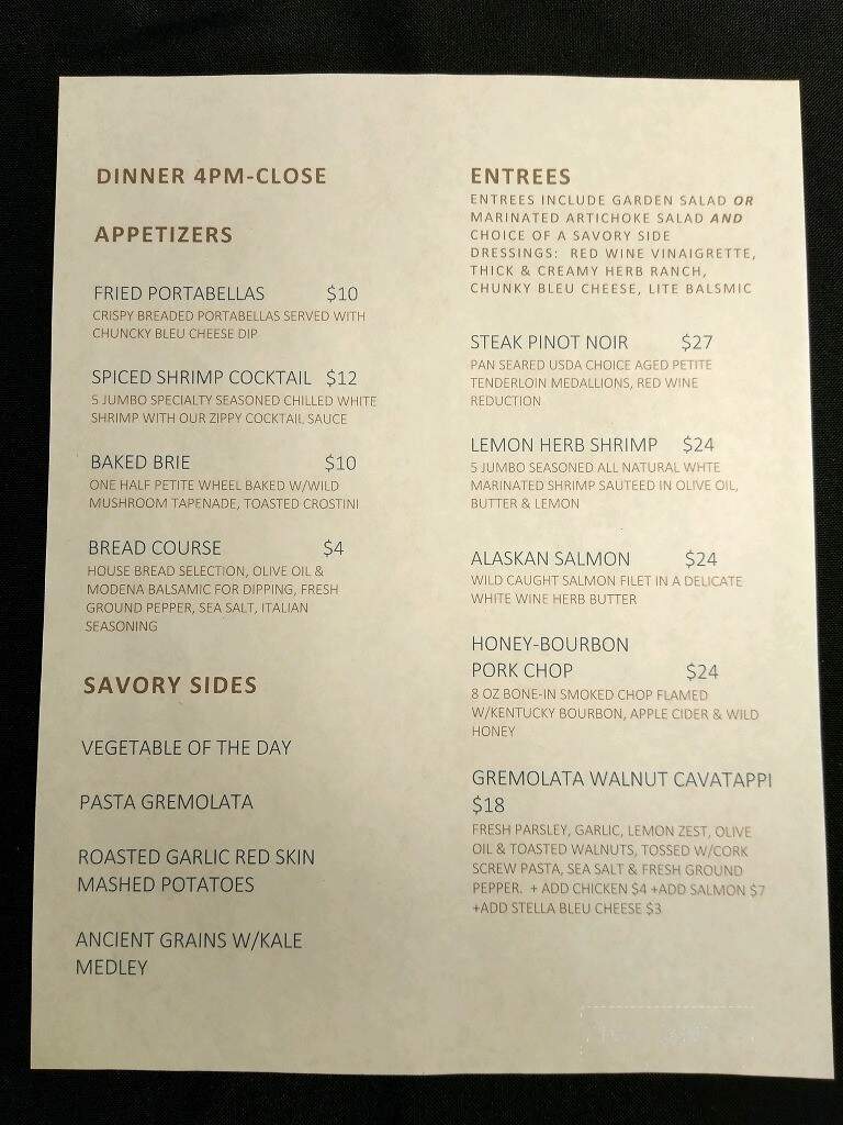 Savory Kitchen - Galena, IL menu_pic