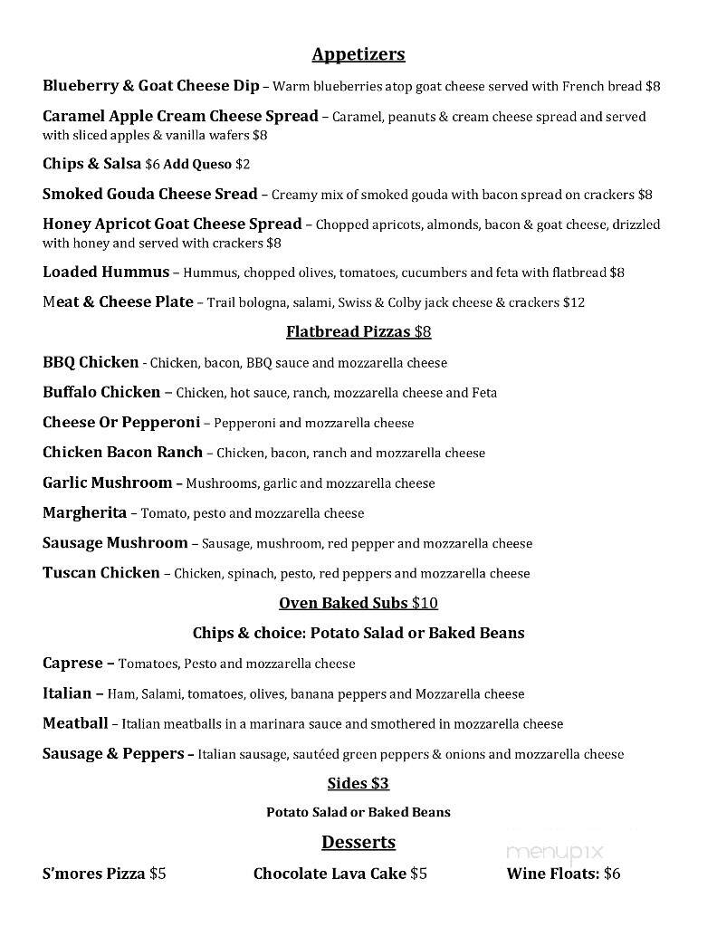 Dragonfly Winery - Canal Fulton, OH menu_pic