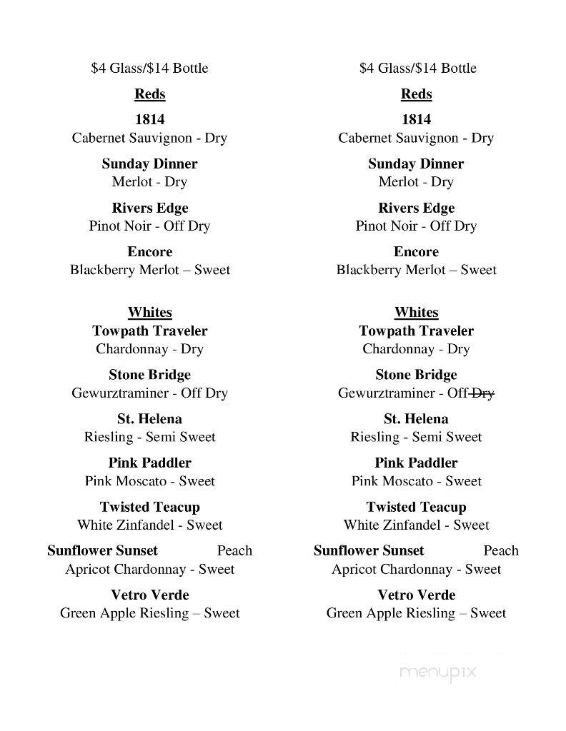 Dragonfly Winery - Canal Fulton, OH menu_pic