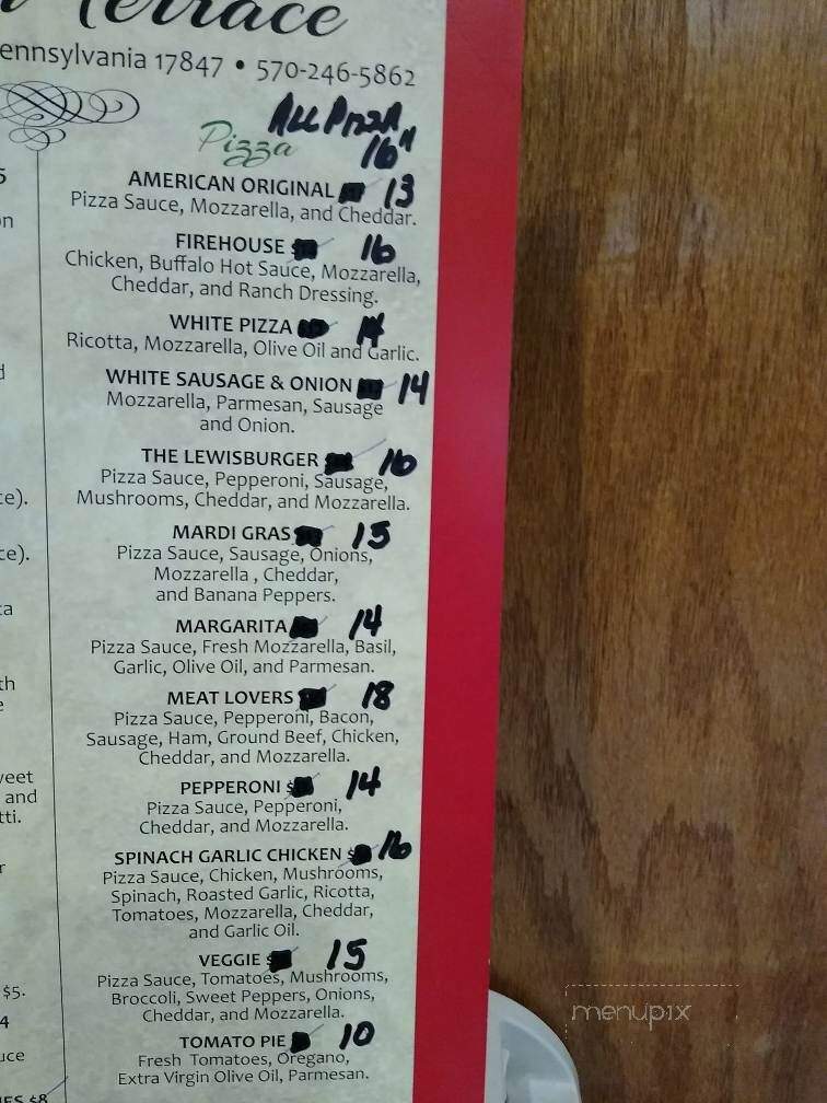 Italian Terrace - Milton, PA menu_pic