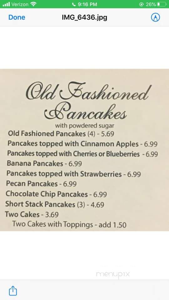 Cozy Table Restaurant and Pancake House - Bloomington, IN menu_pic