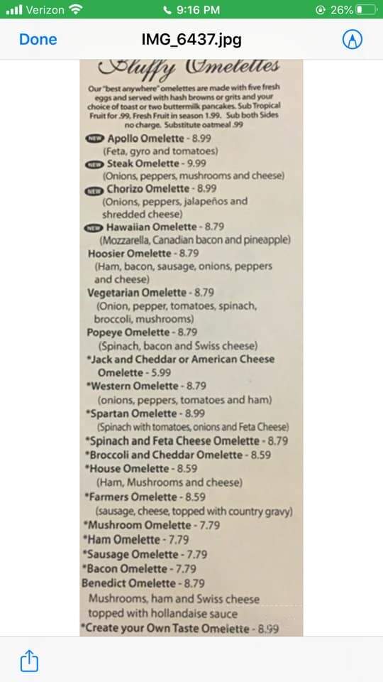 Cozy Table Restaurant and Pancake House - Bloomington, IN menu_pic