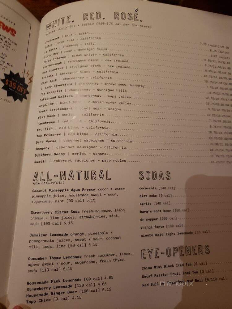 Lazy Dog Restaurant & Bar - Roseville, CA menu_pic
