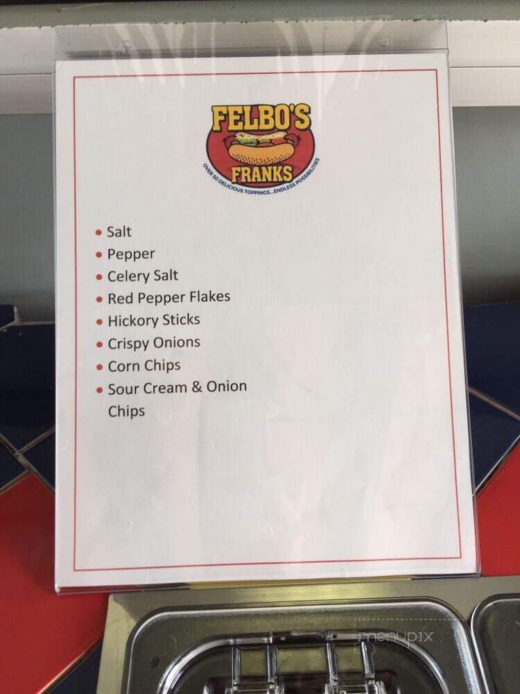 Felbo's Franks - West Vancouver, BC menu_pic