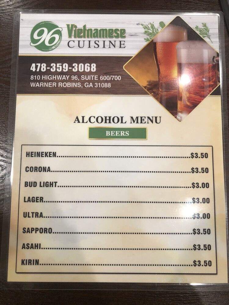 96 Vietnamese Cuisine - Warner Robins, GA menu_pic