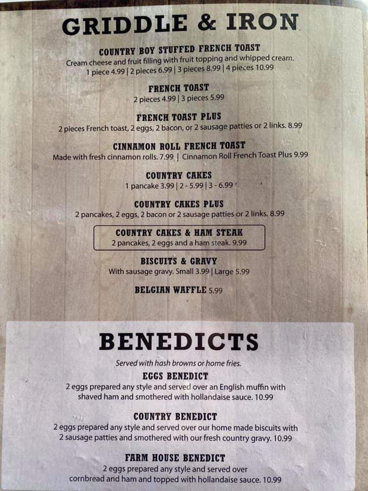 Country Boy Cafe - Athol, ID menu_pic