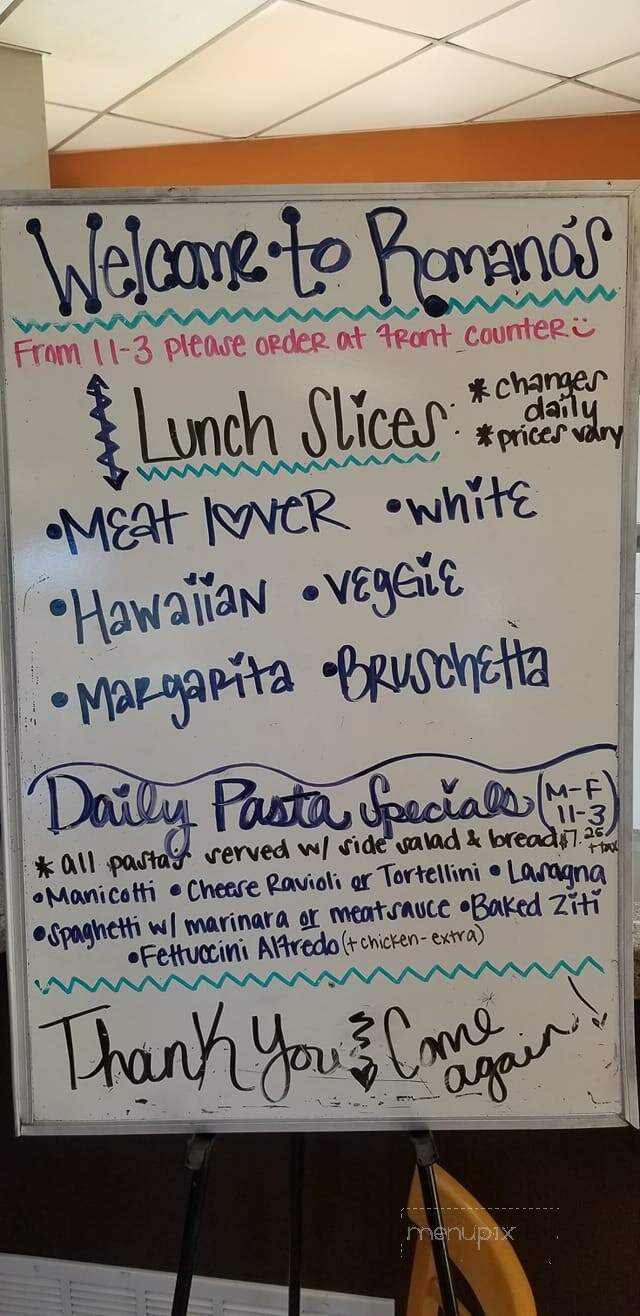 Romano's Pizza Italian Restaurant - Concord, NC menu_pic
