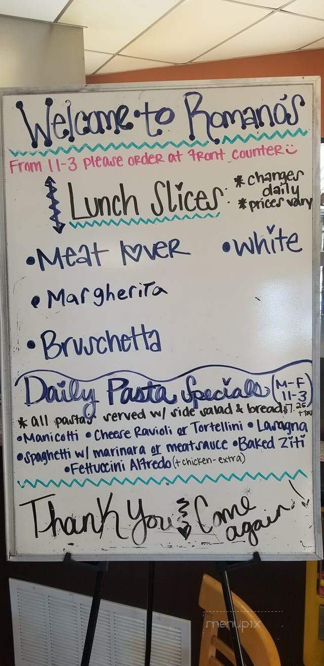 Romano's Pizza Italian Restaurant - Concord, NC menu_pic