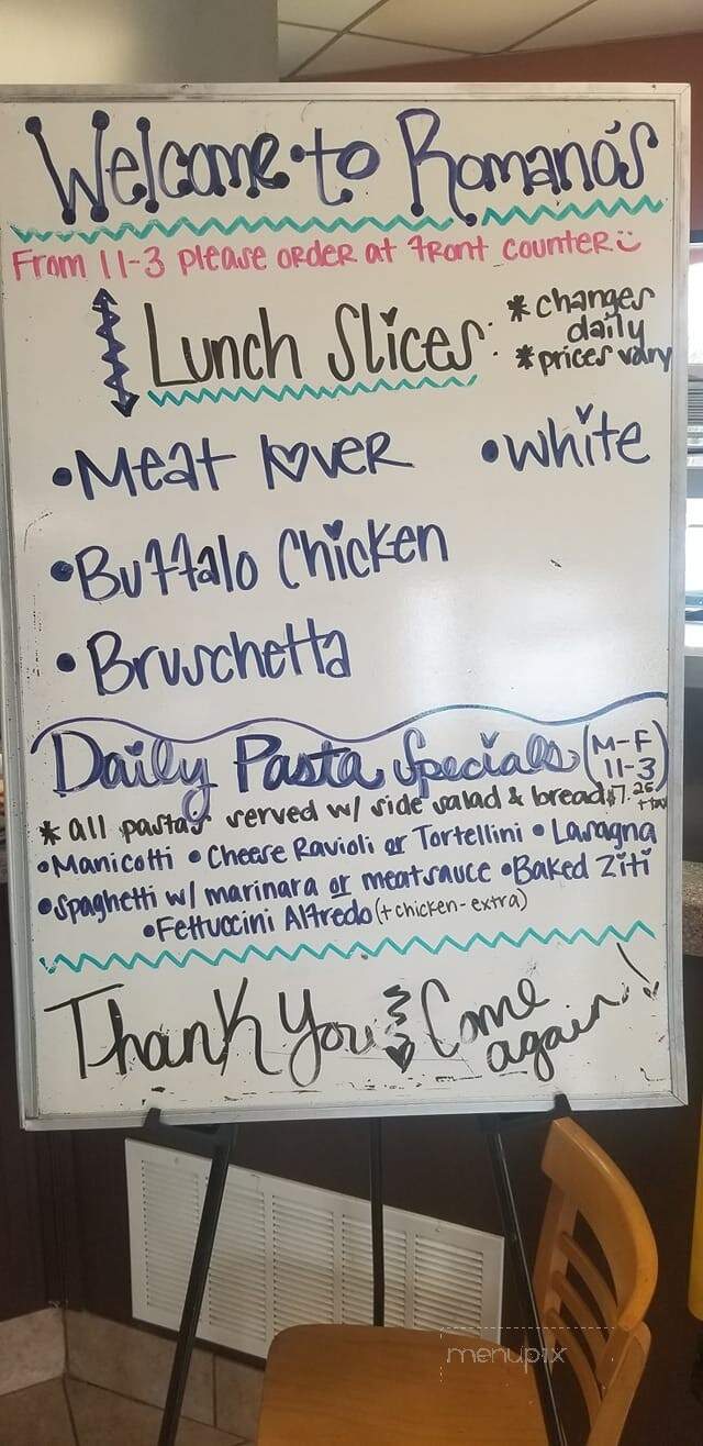 Romano's Pizza Italian Restaurant - Concord, NC menu_pic