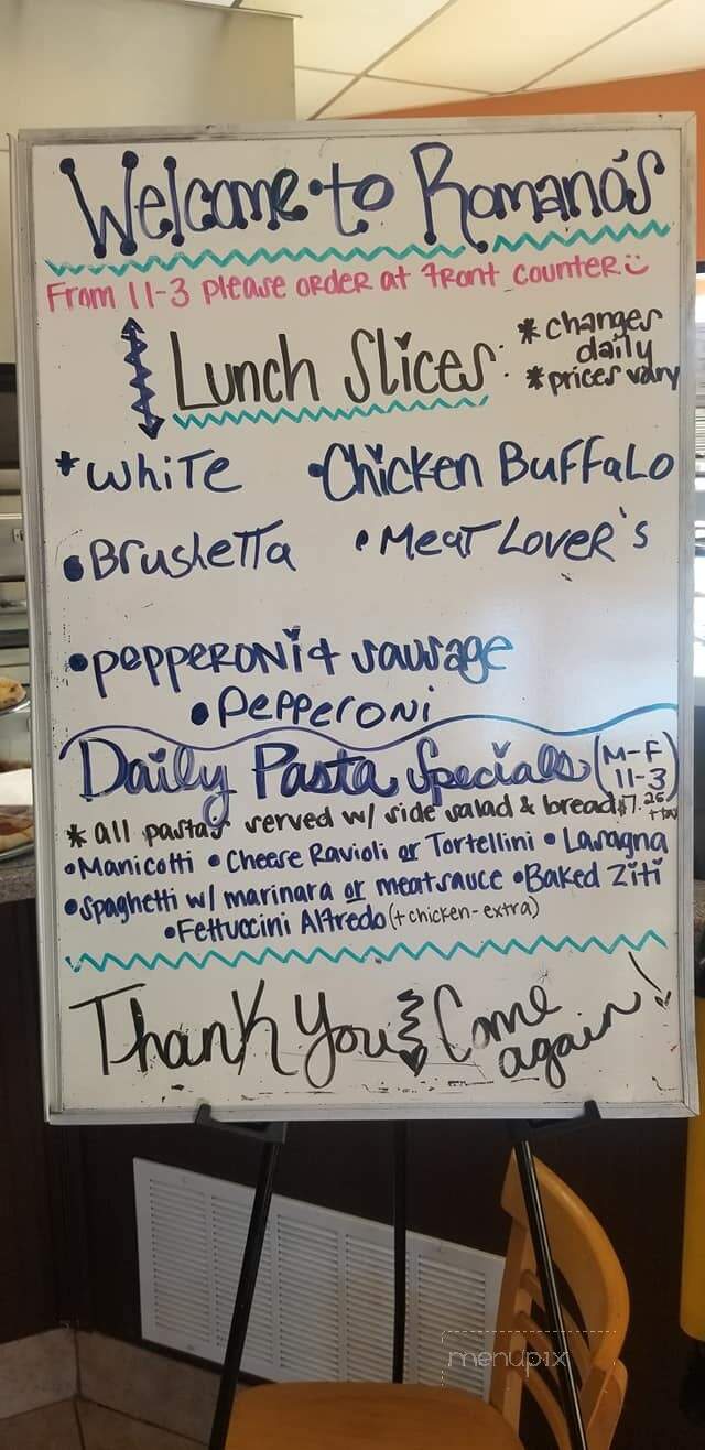 Romano's Pizza Italian Restaurant - Concord, NC menu_pic