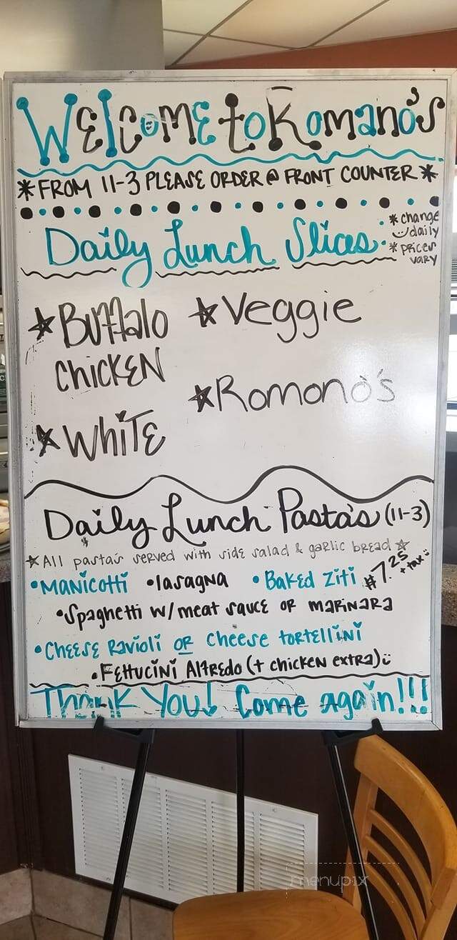 Romano's Pizza Italian Restaurant - Concord, NC menu_pic