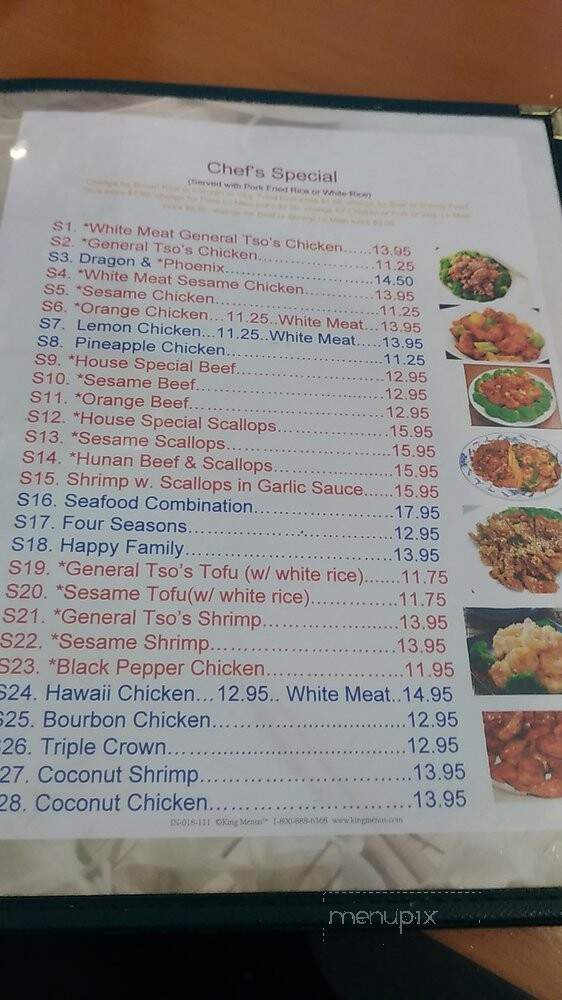 Chang Mao Chinese Restaurant - Milford, PA menu_pic