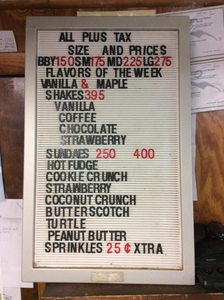 Bob's Quick Stop - Irasburg, VT menu_pic