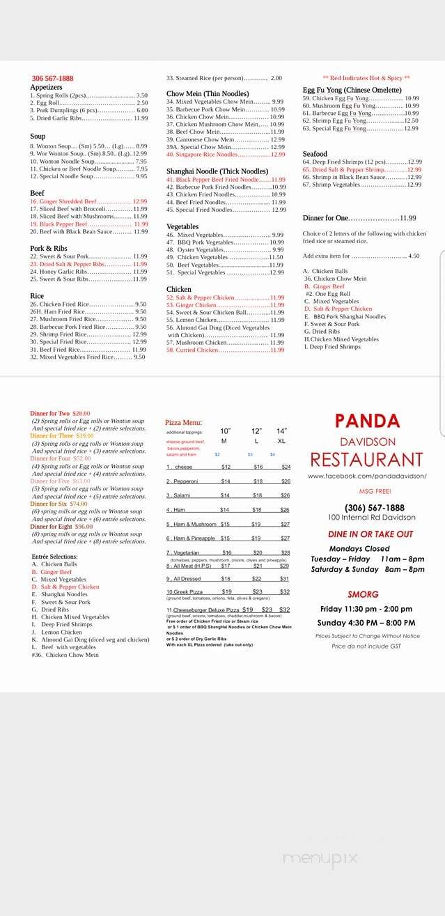 Panda Davidson Restaurant - Davidson, SK
