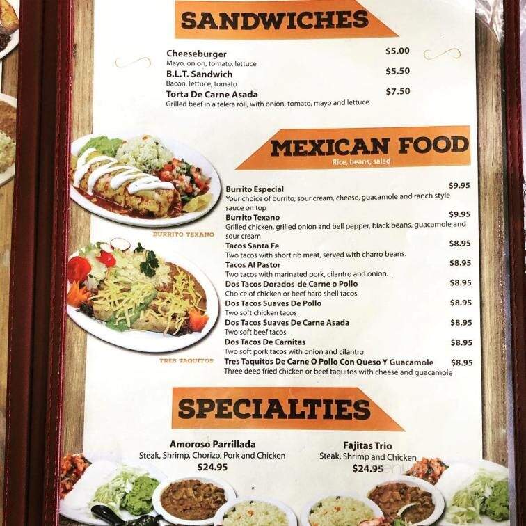 El Amoroso - Los Angeles, CA menu_pic