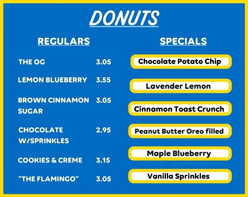Halo Potato Donuts - Gainesville, FL menu_pic