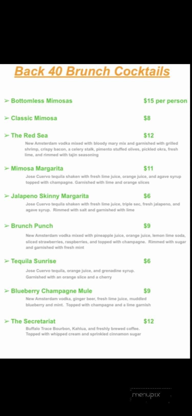 The Back 40 Urban Fresh - St Johns, FL menu_pic