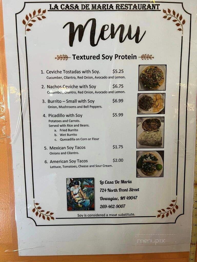 La Casa De Maria - Dowagiac, MI menu_pic
