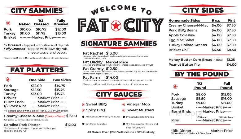 Fat City Barbecue - Horseheads, NY menu_pic
