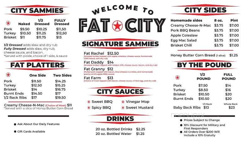 Fat City Barbecue - Horseheads, NY menu_pic