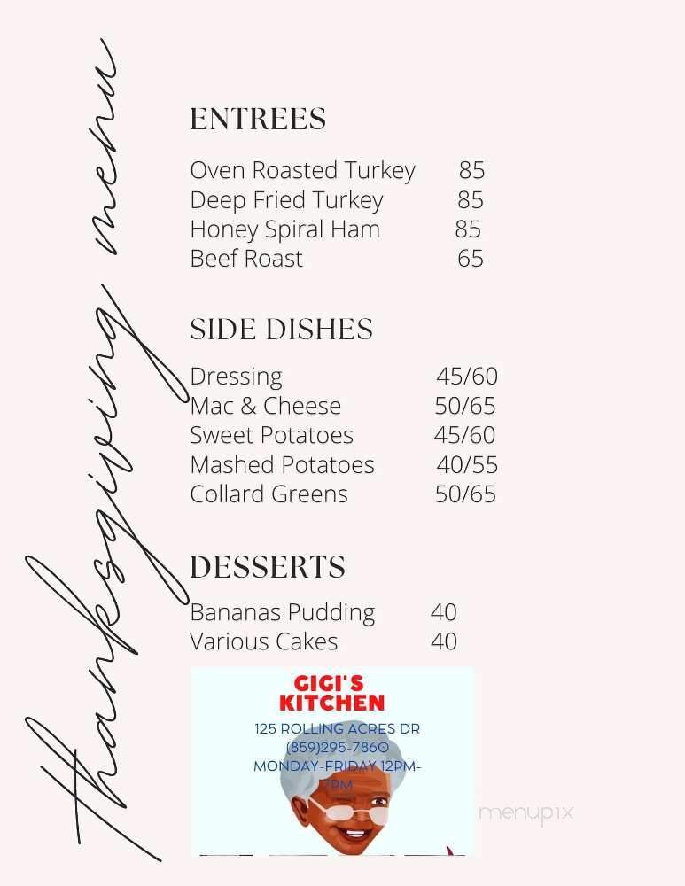 Gigi's Kitchen - Frankfort, KY menu_pic