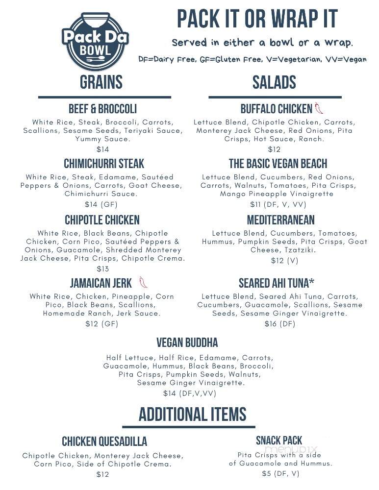 Pack da Bowl - Bethany Beach, DE menu_pic