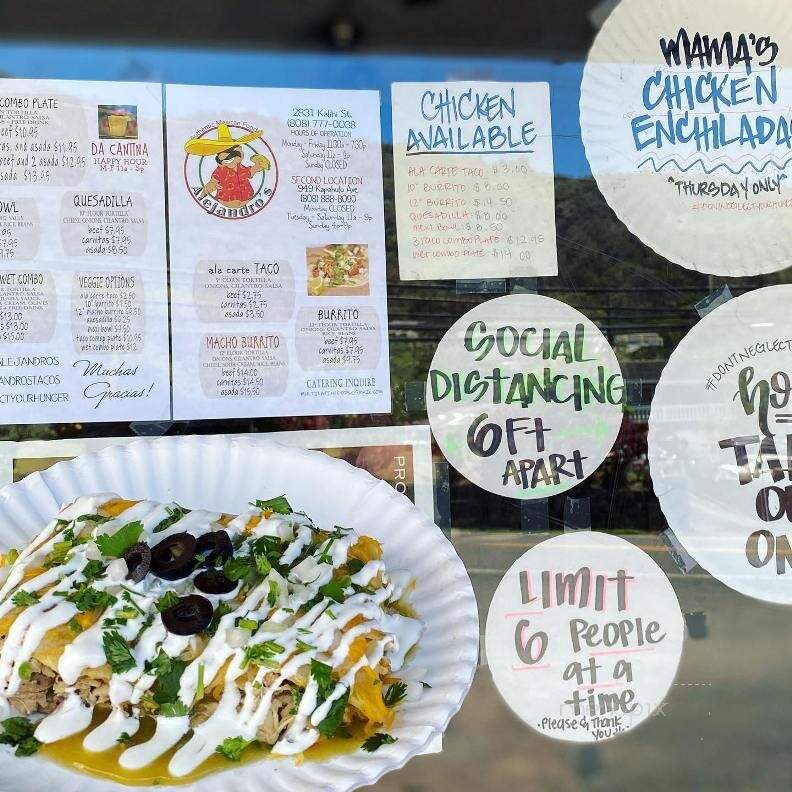 Alejandro's Mexican Food - Pearl City, HI menu_pic