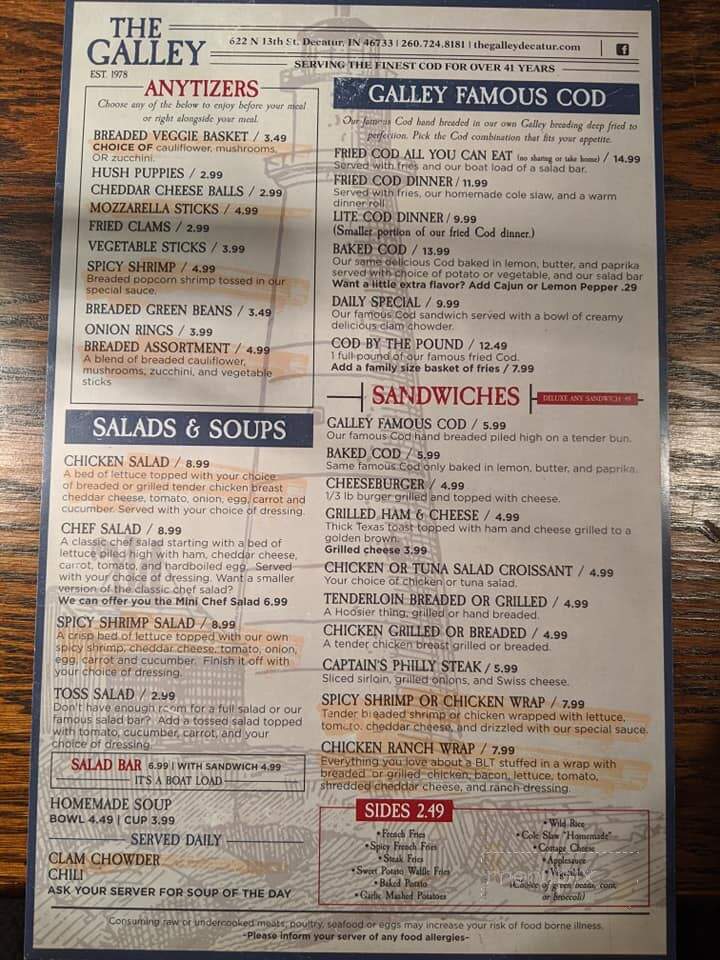 Galley - Decatur, IN menu_pic