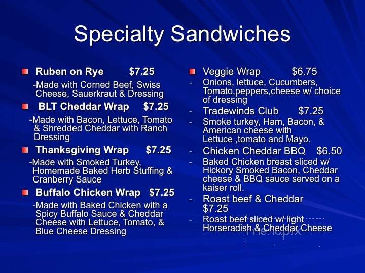 TradeWinds Cafe - Lynchburg, VA menu_pic